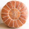 Marokkanischer Leder-Pouf COGNAC