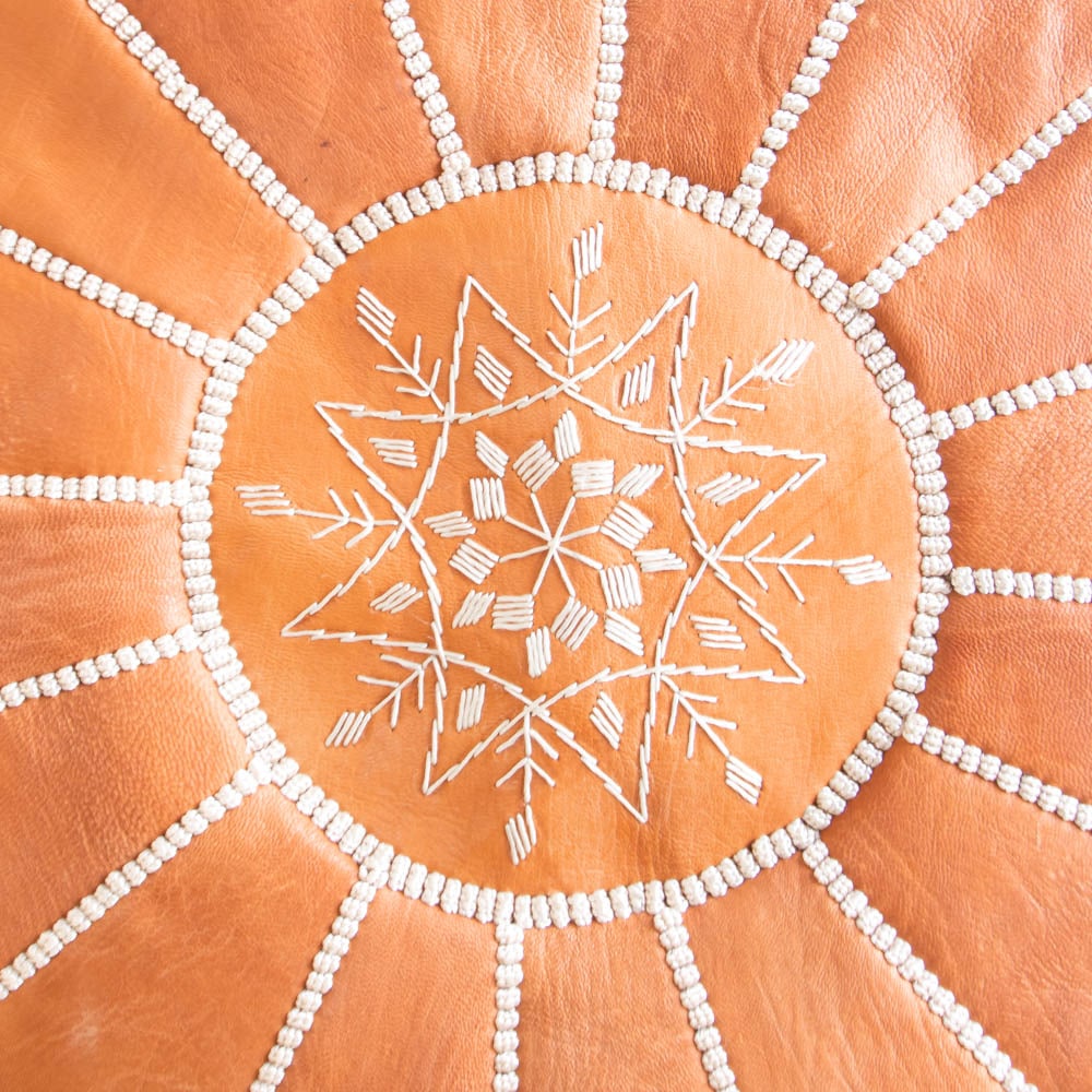 Marokkanischer Leder-Pouf COGNAC Marokkanischer Leder-Pouf COGNAC