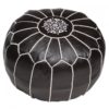 Schwarzer Lederpouf BLACK