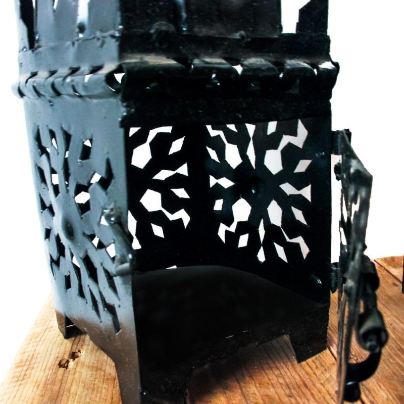 Marokkanische Laterne aus schwarzem Metall