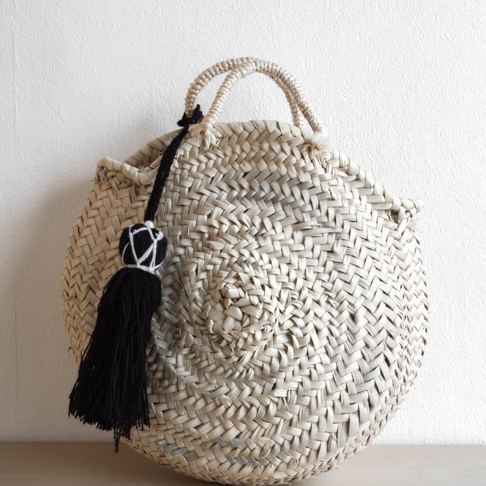 Runde Korbtasche BLACK Runde Korbtasche BLACK