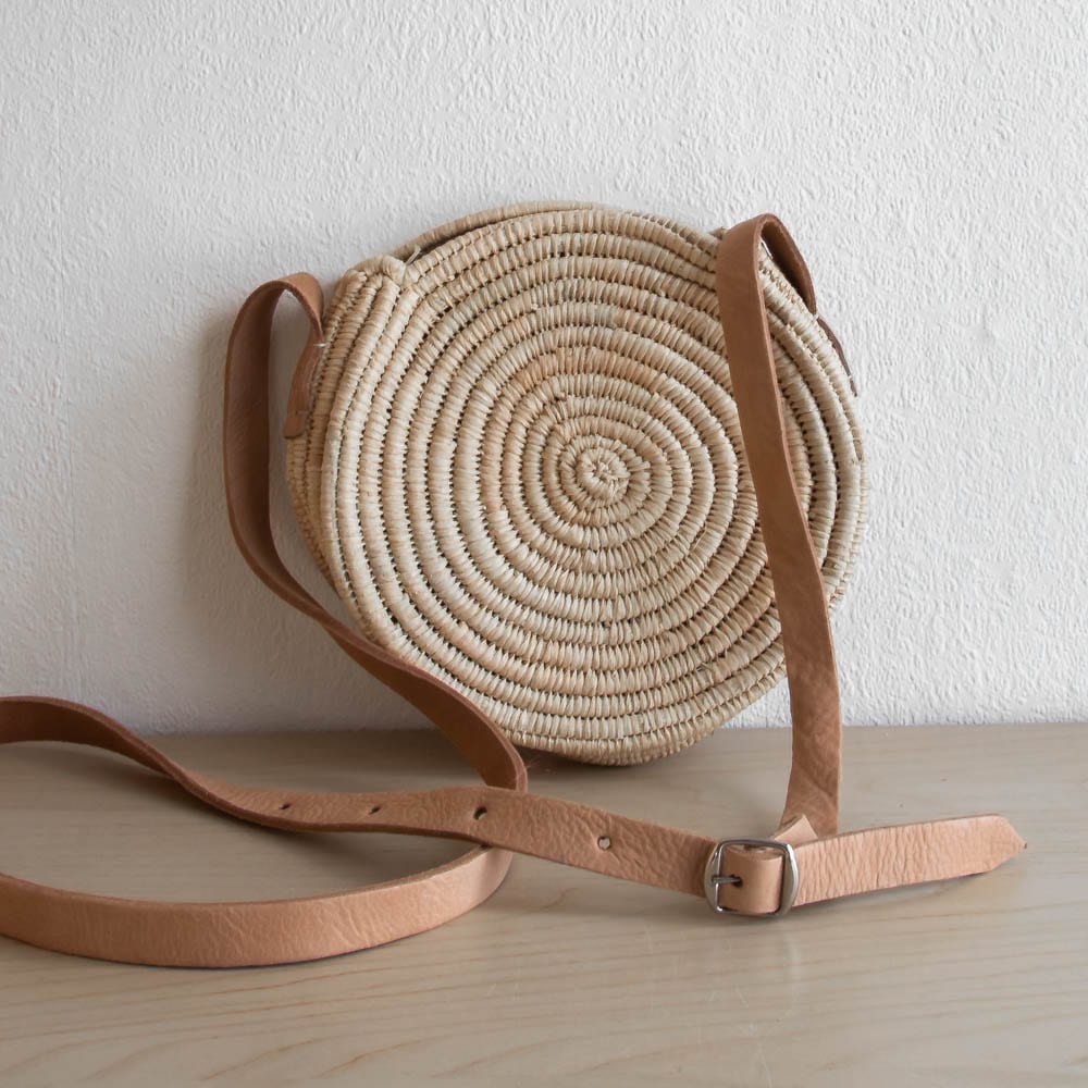 Runde Korbtasche RAFFIA aus Bast Runde Korbtasche RAFFIA aus Bast