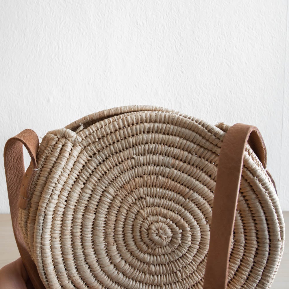 Runde Korbtasche RAFFIA aus Bast Runde Korbtasche RAFFIA aus Bast