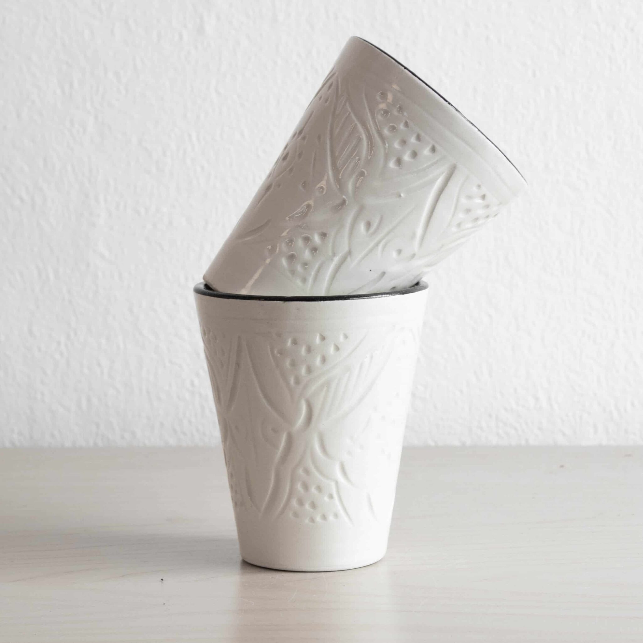 Marokkanischer Becher WHITE inweiß mit Struktur Marokkanischer Becher WHITE inweiß mit Struktur