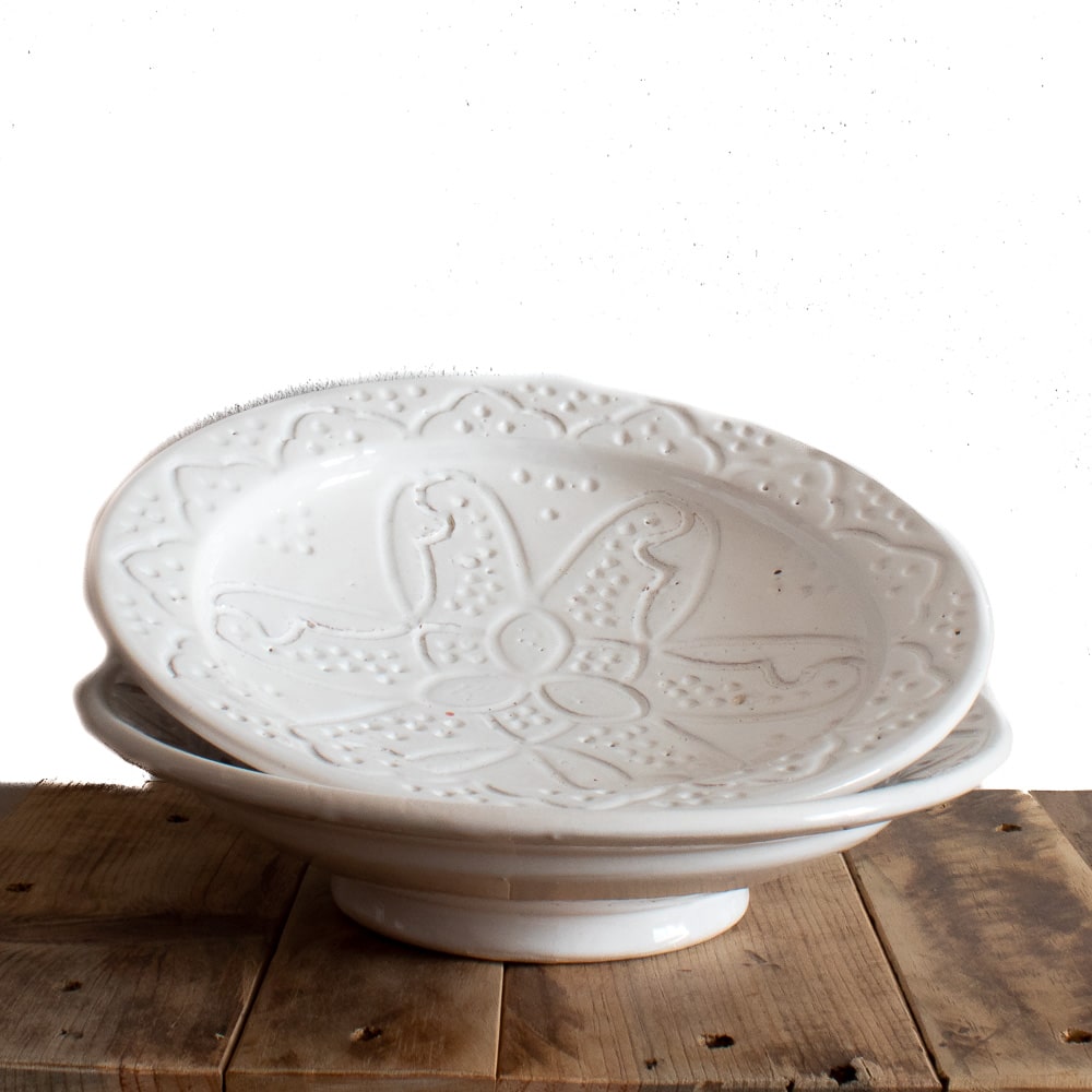 Marokkanischer Teller mit Struktur WHITE Marokkanischer Teller mit Struktur WHITE