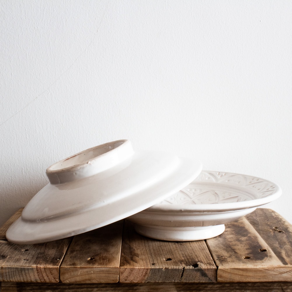 Marokkanischer Teller mit Struktur WHITE Marokkanischer Teller mit Struktur WHITE