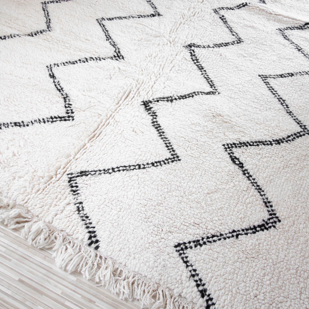 Marokkanischer Beni Ourain Teppich zickzack Marokkanischer Beni Ourain Teppich zickzack