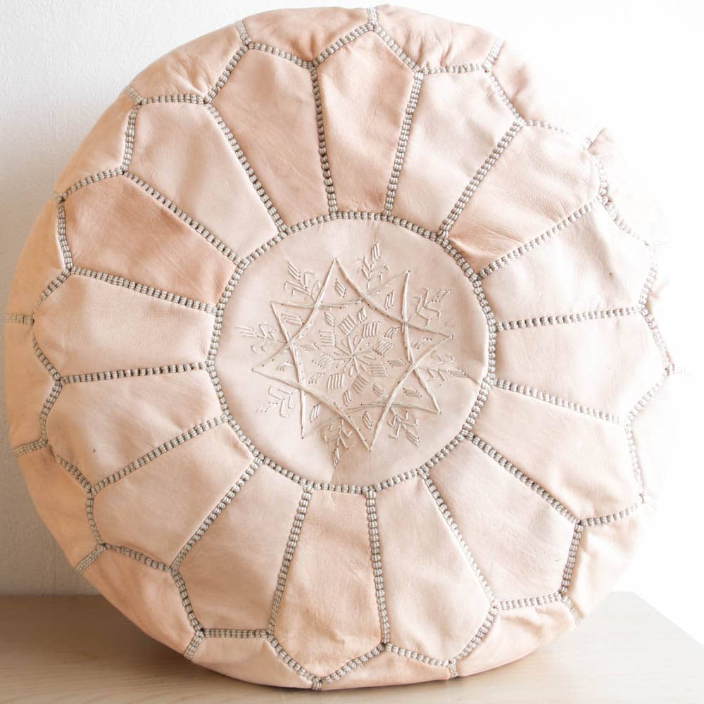 Marokkanischer Leder-Pouf NUDE Marokkanischer Leder-Pouf NUDE