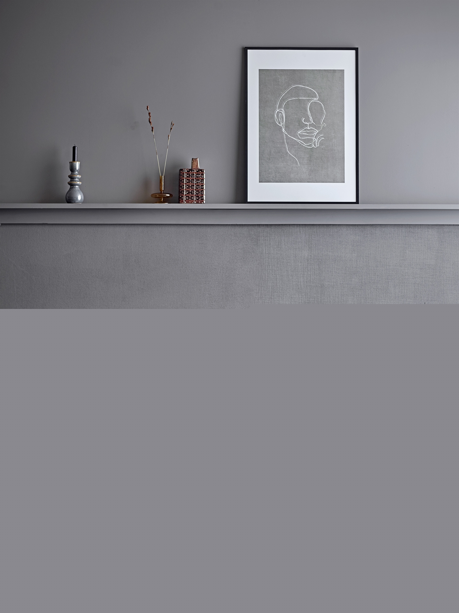 Bloomingville - cremefarbene Line-Art Decke