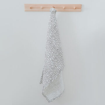 Eulenschnitt - Geschirrtuch 2er-Set aus Leinen mit Punkten