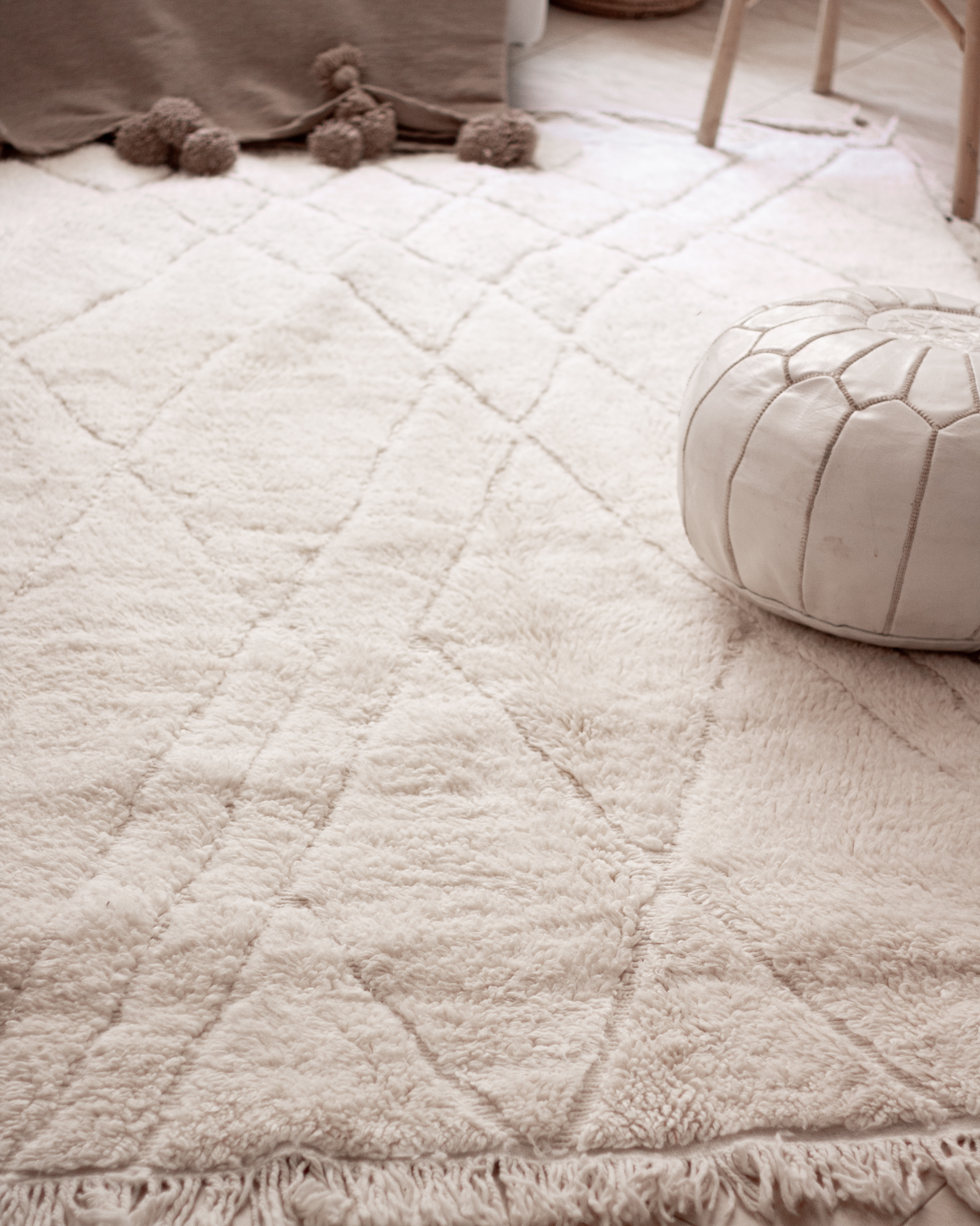 Beni Mrirt 1,50m x 2,40m - cremefarbener Wollteppich Beni Mrirt 1,50m x 2,40m - cremefarbener Wollteppich