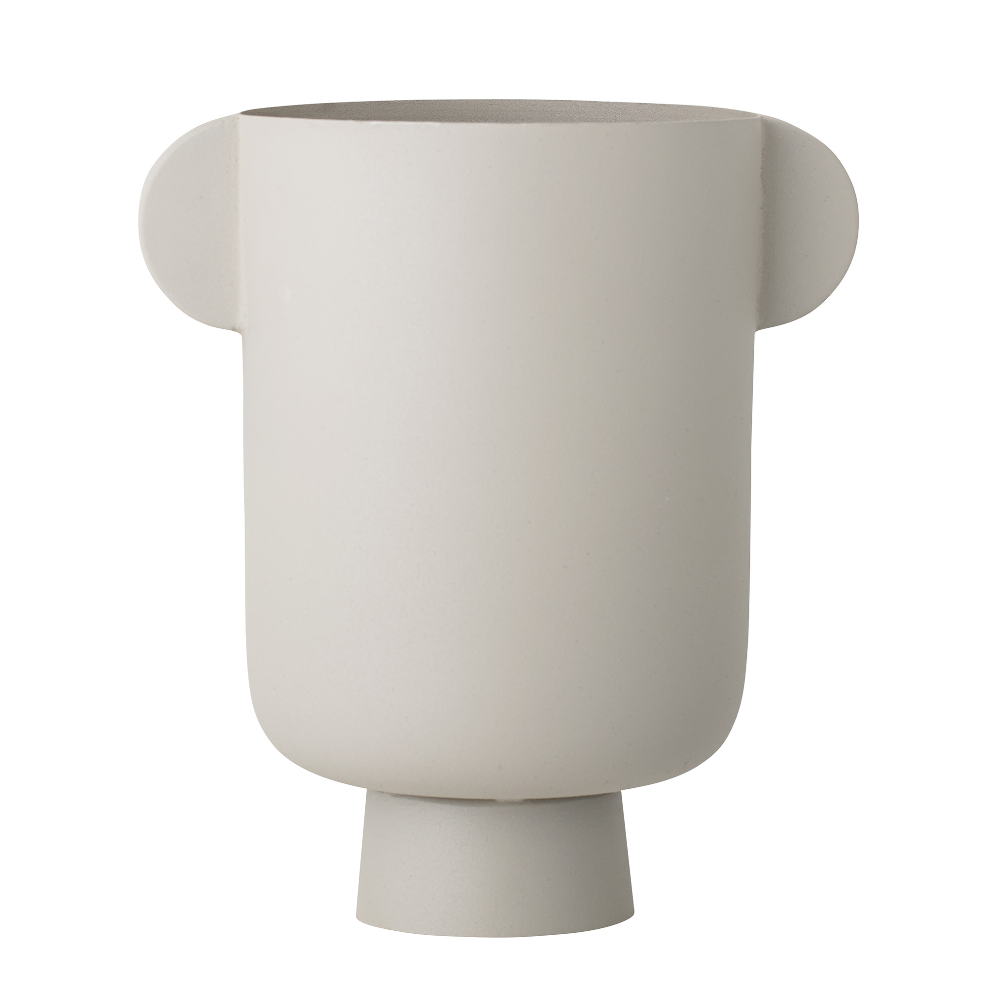 Bloomingville - Vase IRIE organisch geformt aus Metall in hellgrau matt